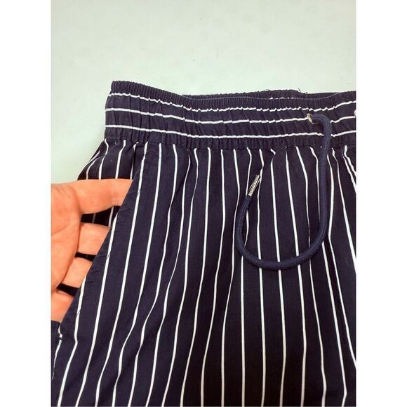 FOREVER 21 Men Navy Blue White Striped Pants Size M Drawstring - Picture 11 of 12